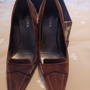 Prada Brown suede heels